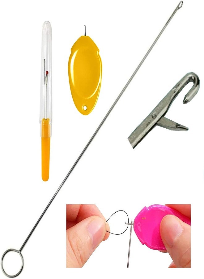 Jasol Sewing Loop Turner Hook with Latch for Turning Fabric Tubes Straps Belts Strips for Handmade Sewing Tools Durable Metal, 1, Steel - Image 1